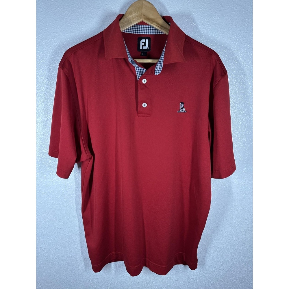 FootJoy Polo Shirt Mens Large Red Golf‎ Performance Moisture Wicking Lightweight